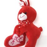 Duckyhub smooth super soft musical rabbit with love symbol toy 30CM_Red