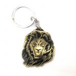 Lion Face Metal Keychain(Gold)