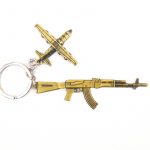 PUBG Theme M416 with Small Fight Metal Keychain(Silver)_12CM