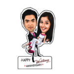Duckyhub Personalized MDF Couple Caricature Gift | Happy Wedding Anniversary |